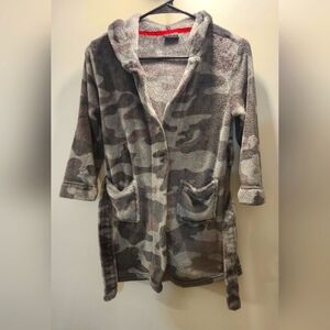 Boy's Size 6 Fleece Army Robe, Gray, Long Sleeve, Eddie Bauer